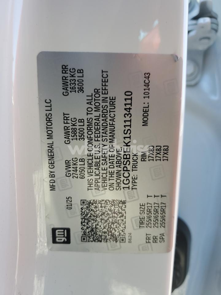 Photo 13 of 2025 CHEVROLET COLORADO (VIN 1GCPSBEK1S1134110)