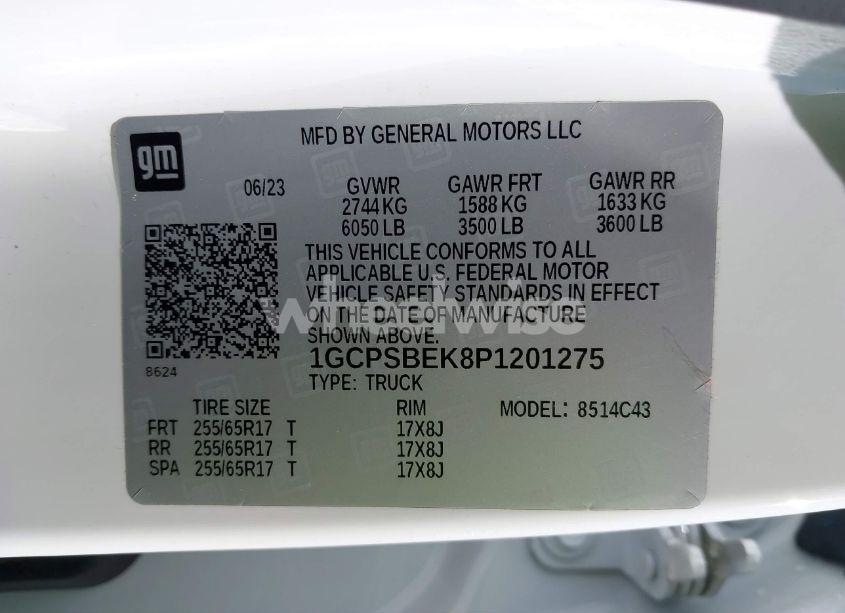 Photo 9 of 2023 Chevrolet Colorado 2WD SHORT BOX WT (VIN 1GCPSBEK8P1201275)