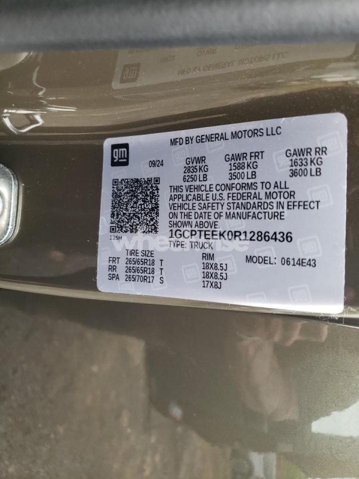 Photo 12 of 2024 CHEVROLET COLORADO TRAIL BOSS (VIN 1GCPSCEK3R1294487)