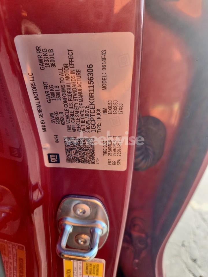 Photo 12 of 2024 CHEVROLET COLORADO LT N/A (VIN 1GCPTCEK0R1156306)