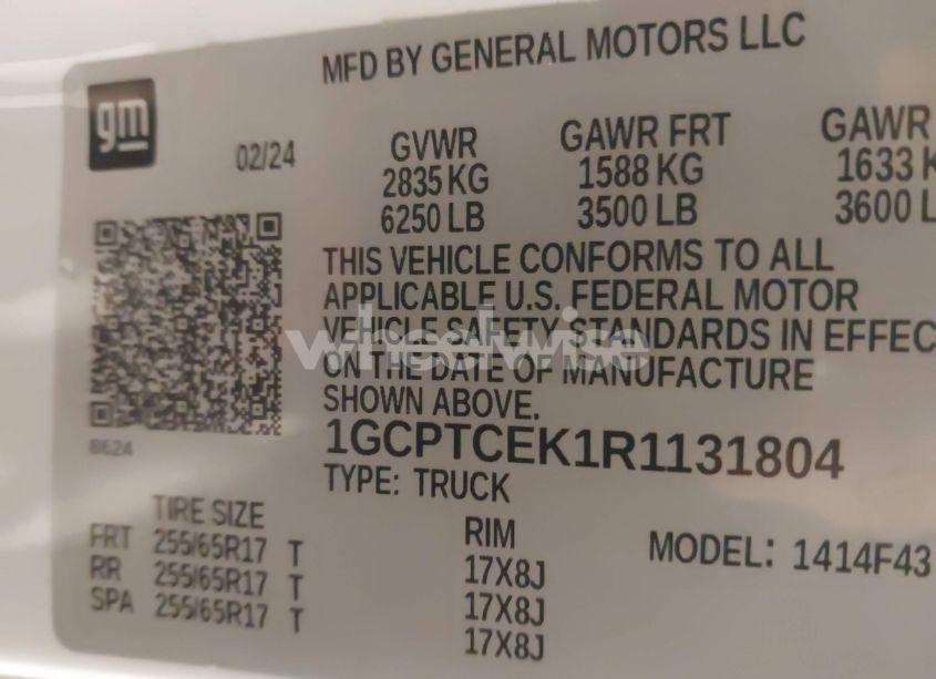 Photo 9 of 2024 Chevrolet Colorado 4WD LT (VIN 1GCPTCEK1R1131804)