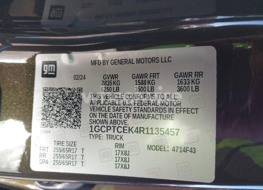 Photo 9 of 2024 Chevrolet Colorado 4WD LT (VIN 1GCPTCEK4R1135457)