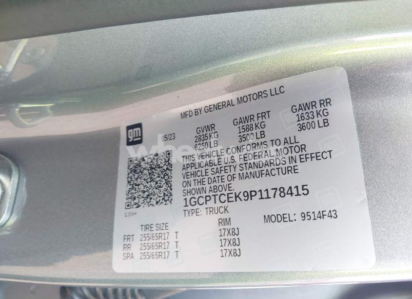 Photo 9 of 2023 Chevrolet Colorado 4WD SHORT BOX LT (VIN 1GCPTCEK9P1178415)