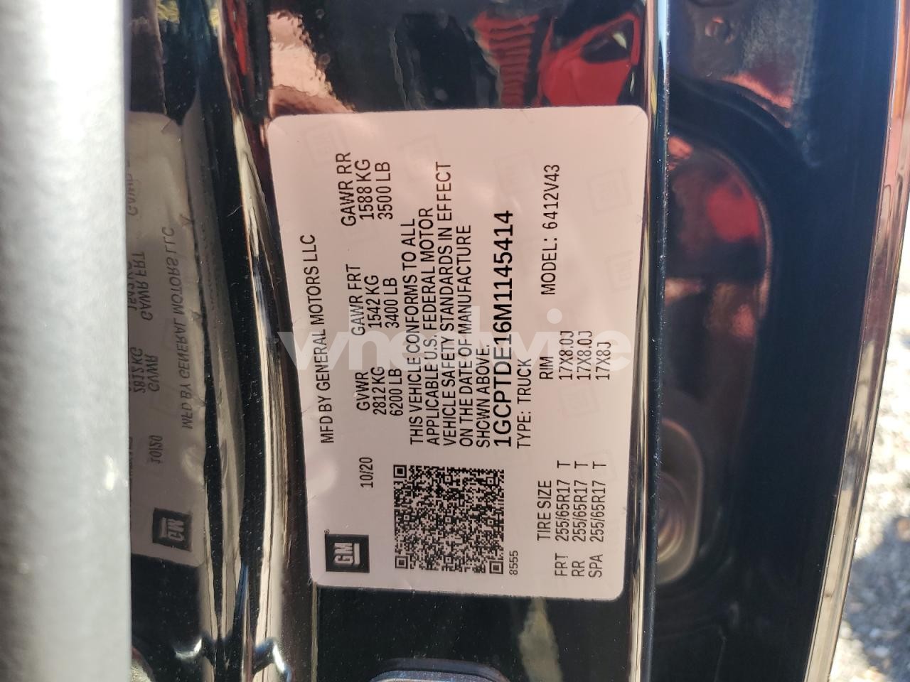 Photo 12 of 2021 CHEVROLET COLORADO Z71 (VIN 1GCPTDE16M1145414)