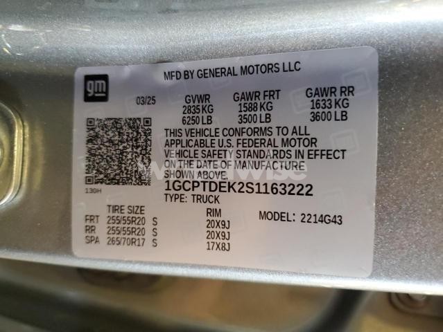 Photo 2 of 2025 CHEVROLET COLORADO Z71 (VIN 1GCPTDEK2S1163222)