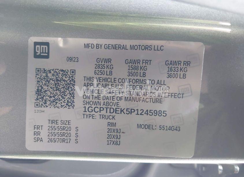 Photo 9 of 2023 Chevrolet Colorado 4WD SHORT BOX Z71 (VIN 1GCPTDEK5P1245985)