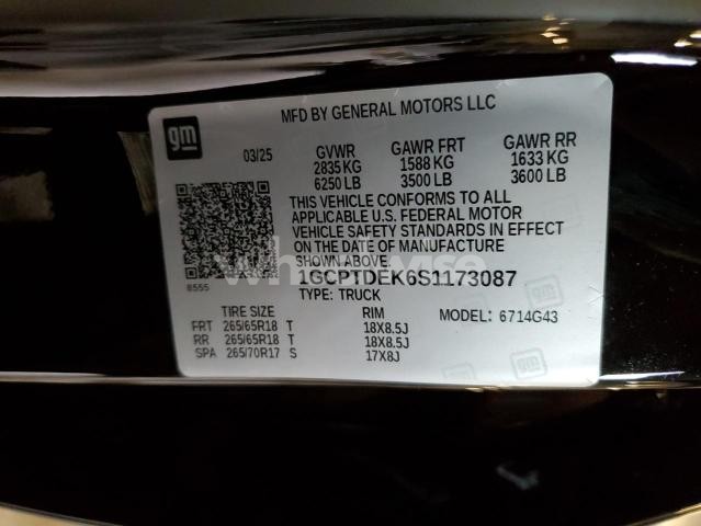 Photo 8 of 2025 CHEVROLET COLORADO Z71 (VIN 1GCPTDEK6S1173087)