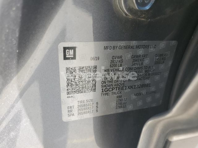 Photo 12 of 2019 CHEVROLET COLORADO ZR2 (VIN 1GCPTEE1XK1328981)