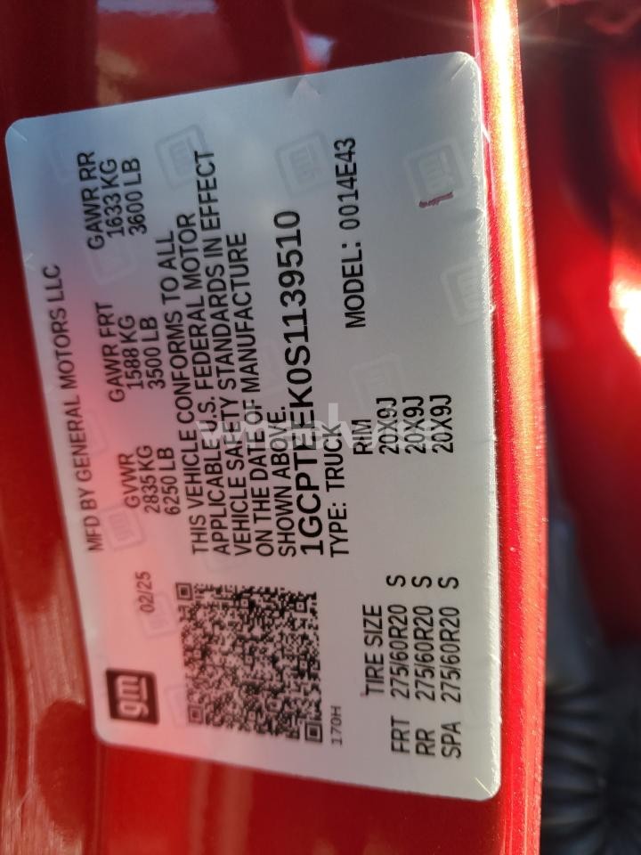 Photo 12 of 2025 CHEVROLET COLORADO TRAIL BOSS (VIN 1GCPTEEK0S1139510)