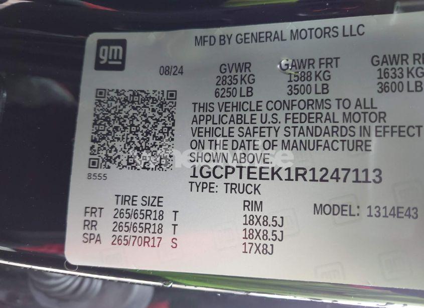 Photo 9 of 2024 Chevrolet Colorado 4WD TRAIL BOSS (VIN 1GCPTEEK1R1247113)