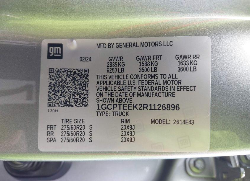 Photo 9 of 2024 Chevrolet Colorado 4WD TRAIL BOSS (VIN 1GCPTEEK2R1126896)