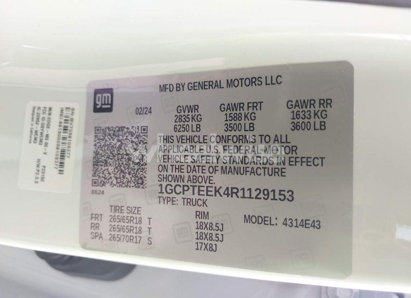 Photo 9 of 2024 Chevrolet Colorado 4WD TRAIL BOSS (VIN 1GCPTEEK4R1129153)