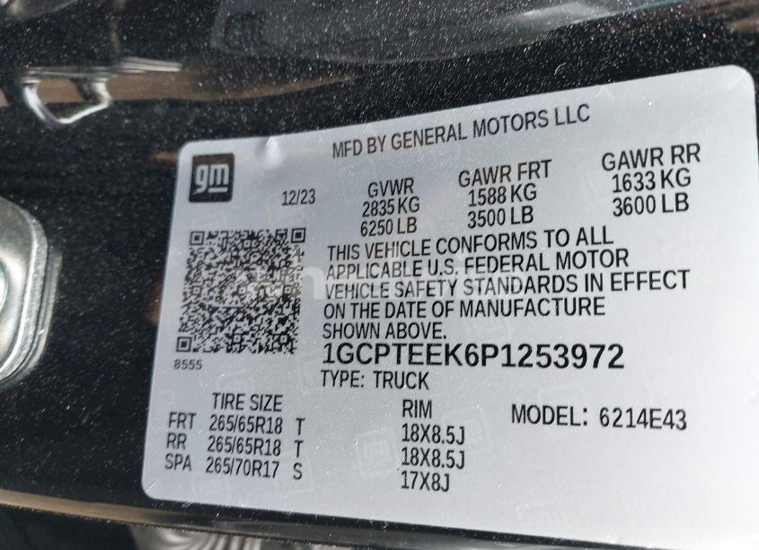 Photo 9 of 2023 Chevrolet Colorado 4WD SHORT BOX TRAIL BOSS (VIN 1GCPTEEK6P1253972)