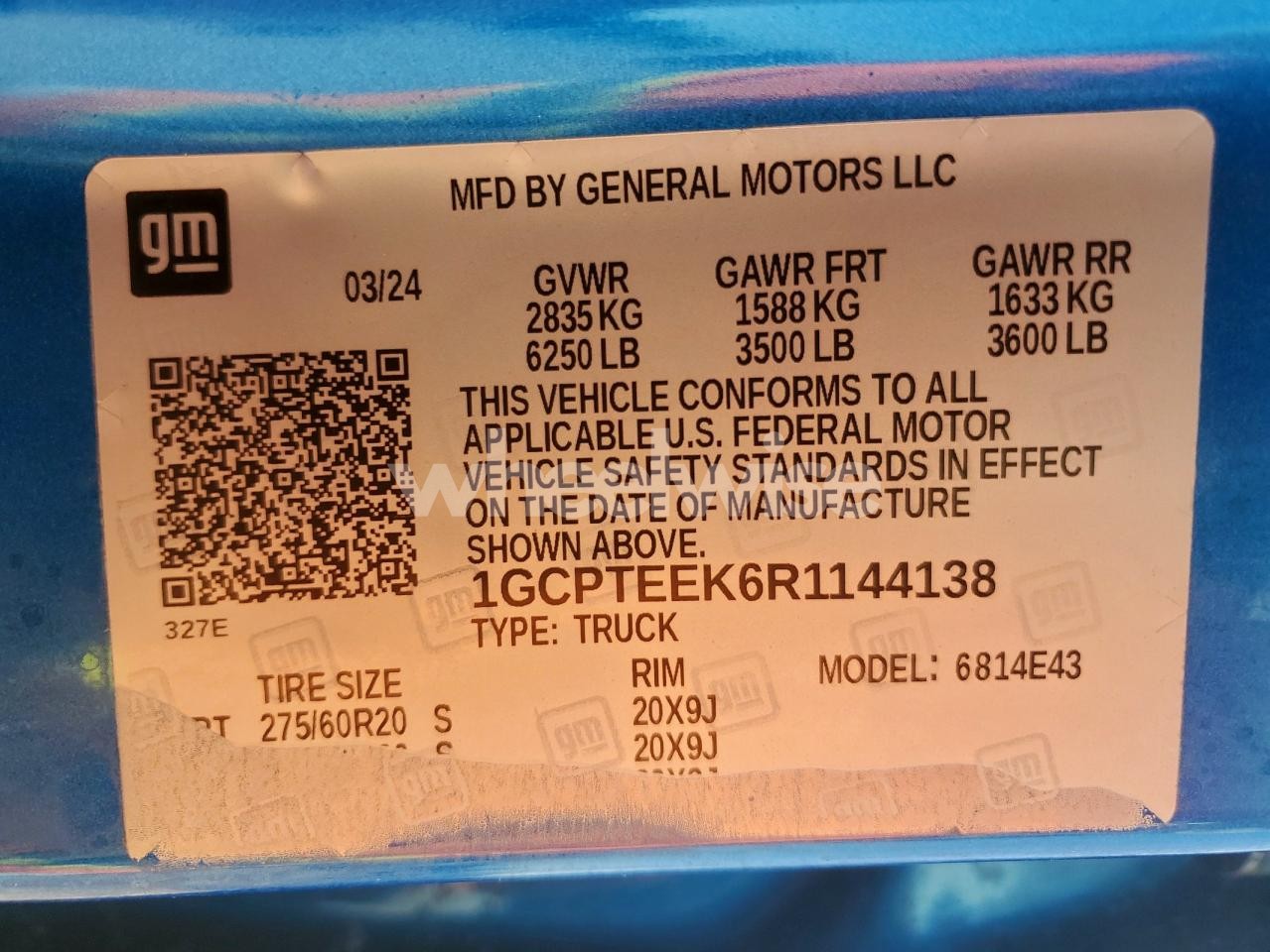 Photo 12 of 2024 CHEVROLET COLORADO TRAIL BOSS (VIN 1GCPTEEK6R1144138)