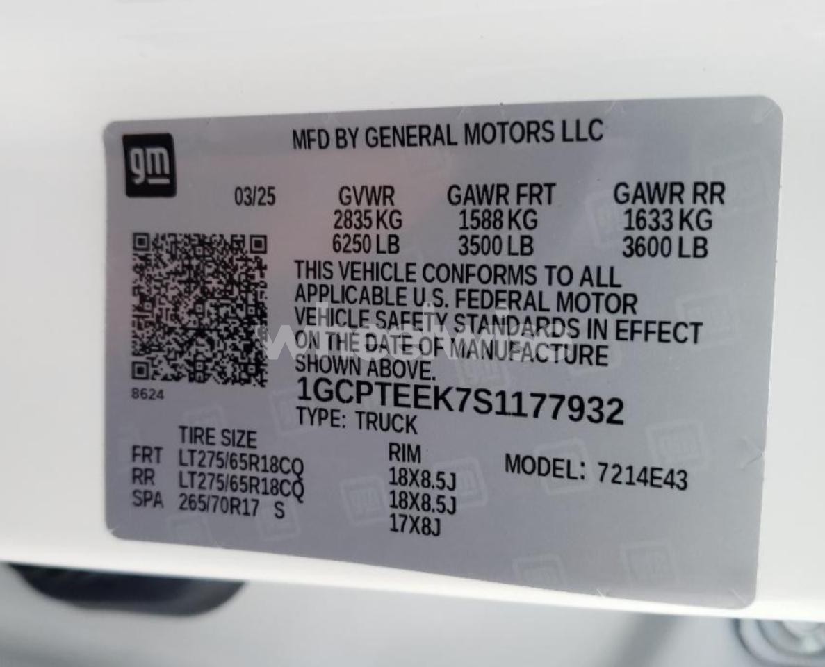 Photo 13 of 2025 CHEVROLET COLORADO TRAIL BOSS (VIN 1GCPTEEK7S1177932)