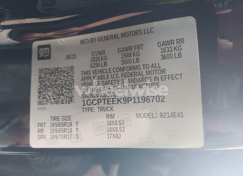 Photo 9 of 2023 Chevrolet Colorado N/A (VIN 1GCPTEEK9P1196702)