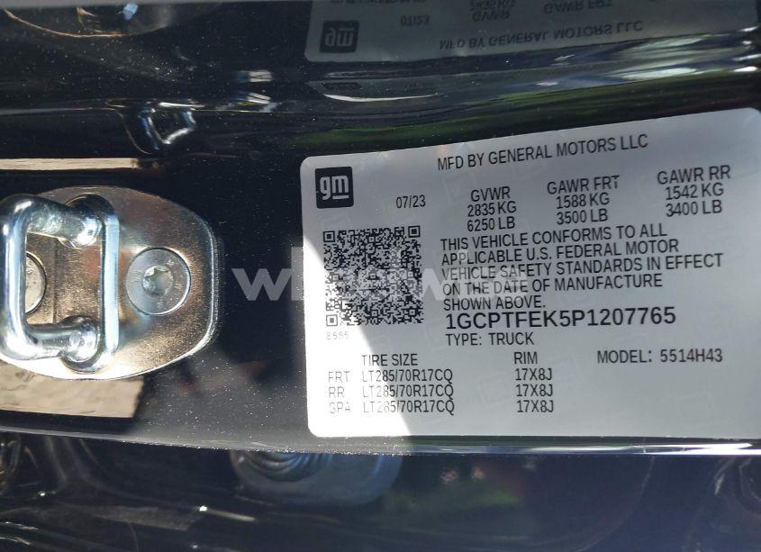 Photo 9 of 2023 Chevrolet Colorado 4WD SHORT BOX ZR2 (VIN 1GCPTFEK5P1207765)