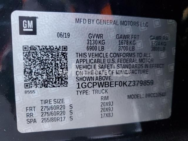 Photo 12 of 2019 CHEVROLET SILVERADO C1500 CUSTOM (VIN 1GCPWBEF0KZ379859)