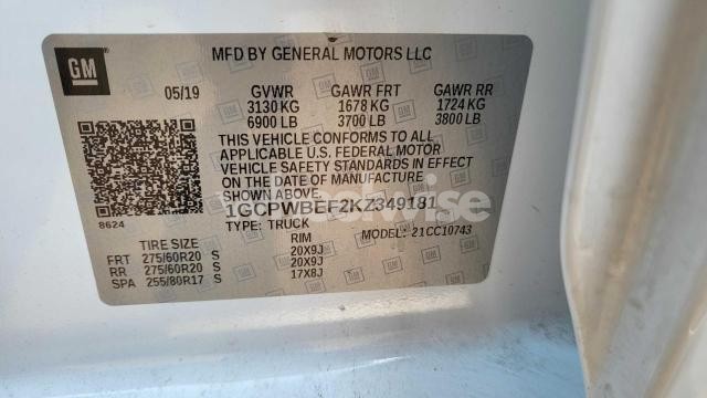 Photo 2 of 2019 CHEVROLET SILVERADO C1500 CUSTOM (VIN 1GCPWBEF2KZ349181)