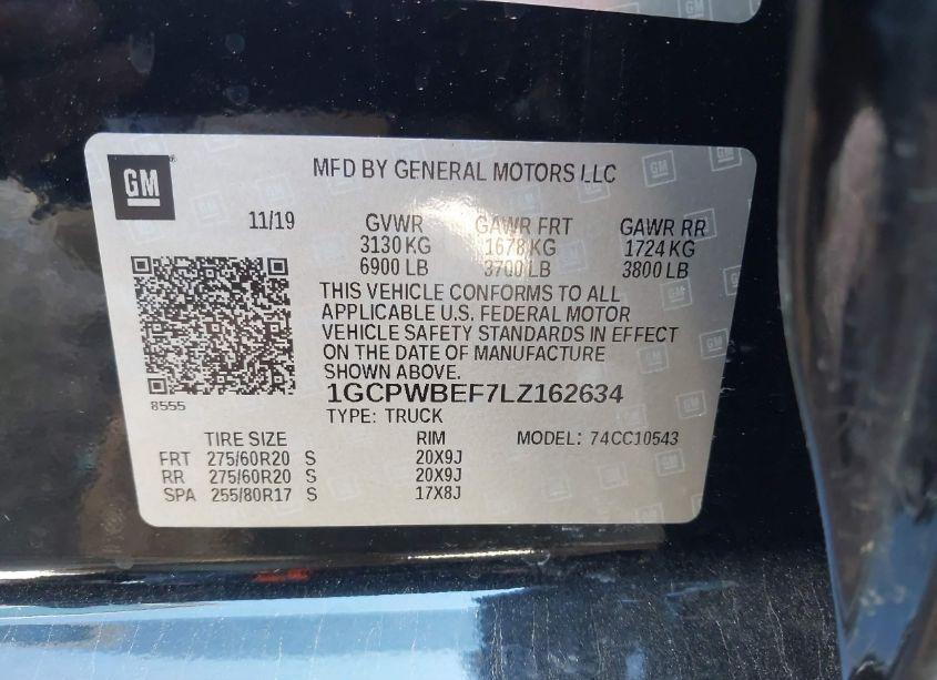 Photo 9 of 2020 Chevrolet Silverado 1500 2WD SHORT BED CUSTOM (VIN 1GCPWBEF7LZ162634)