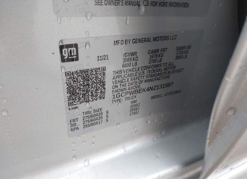 Photo 9 of 2022 Chevrolet Silverado 1500 LTD 2WD SHORT BED CUSTOM (VIN 1GCPWBEK4NZ131597)