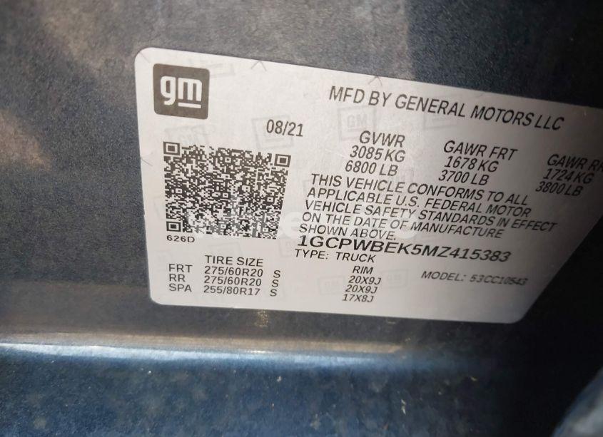 Photo 9 of 2021 Chevrolet Silverado 1500 2WD SHORT BED CUSTOM (VIN 1GCPWBEK5MZ415383)