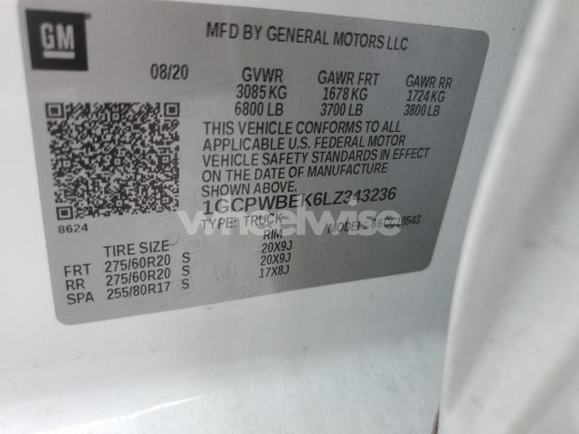 Photo 8 of 2020 CHEVROLET SILVERADO C1500 CUSTOM (VIN 1GCPWBEK6LZ343236)