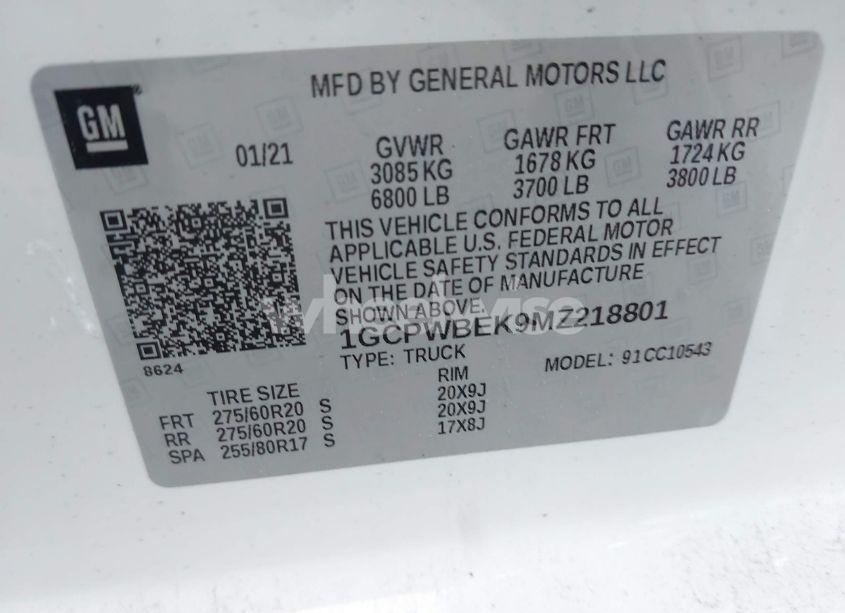 Photo 9 of 2021 Chevrolet Silverado 1500 2WD SHORT BED CUSTOM (VIN 1GCPWBEK9MZ218801)