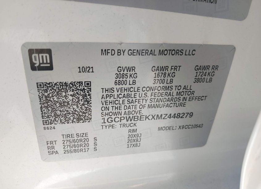 Photo 9 of 2021 Chevrolet Silverado 1500 2WD SHORT BED CUSTOM (VIN 1GCPWBEKXMZ448279)