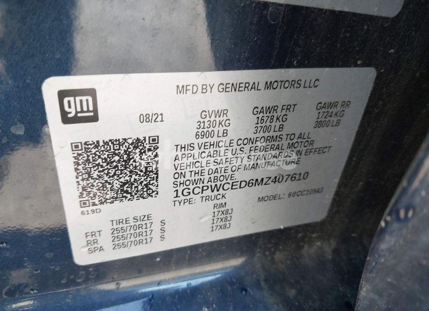 Photo 9 of 2021 Chevrolet Silverado 1500 2WD SHORT BED LT (VIN 1GCPWCED6MZ407610)