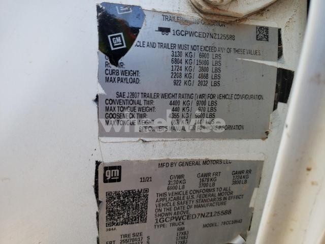 Photo 5 of 2022 CHEVROLET SILVERADO LTD C1500 LT N/A (VIN 1GCPWCED7NZ125588)