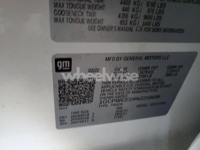 Photo 7 of 2022 CHEVROLET SILVERADO LTD C1500 LT N/A (VIN 1GCPWCED9NZ216636)