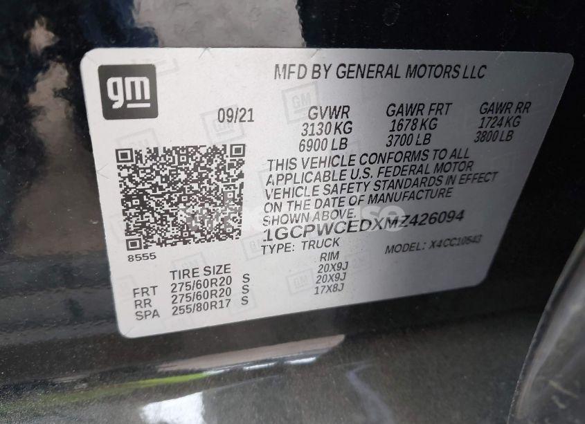 Photo 9 of 2021 Chevrolet Silverado 1500 2WD SHORT BED LT (VIN 1GCPWCEDXMZ426094)