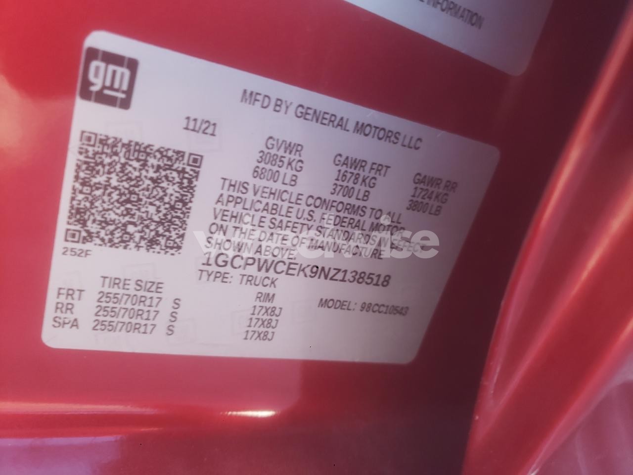 Photo 12 of 2022 CHEVROLET SILVERADO LTD C1500 LT (VIN 1GCPWCEK9NZ138518)