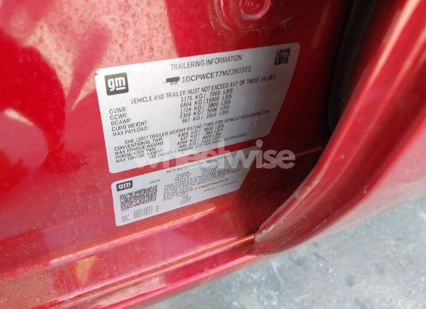 Photo 9 of 2021 Chevrolet Silverado 1500 2WD SHORT BED LT (VIN 1GCPWCET7MZ350373)