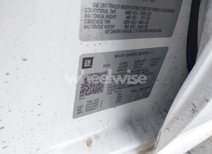 Photo 9 of 2021 Chevrolet Silverado 1500 (VIN 1GCPWDED6MZ109368)