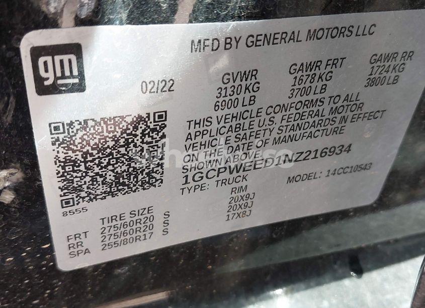 Photo 9 of 2022 Chevrolet Silverado 1500 LTD 2WD SHORT BED LTZ (VIN 1GCPWEED1NZ216934)