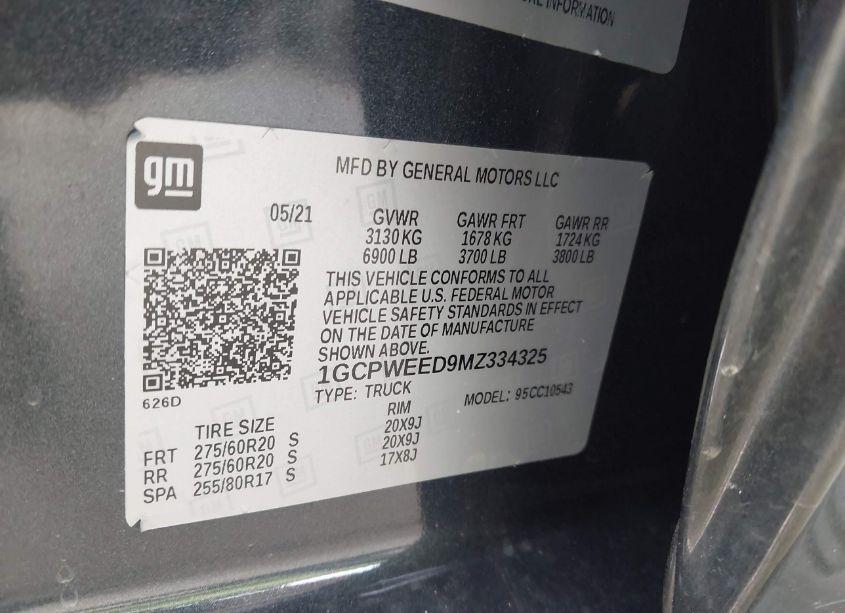 Photo 9 of 2021 Chevrolet Silverado C1500 LTZ (VIN 1GCPWEED9MZ334325)