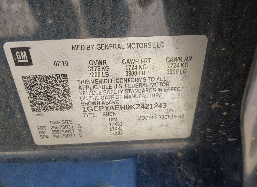 Photo 9 of 2019 Chevrolet Silverado 1500 WORK TRUCK (VIN 1GCPYAEH0KZ421243)