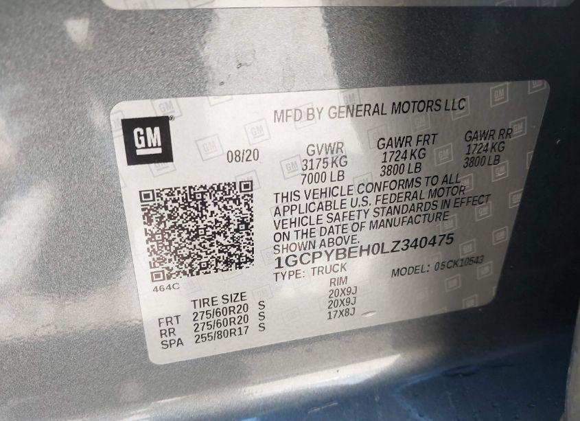 Photo 9 of 2020 Chevrolet Silverado 1500 4WD SHORT BED CUSTOM (VIN 1GCPYBEH0LZ340475)