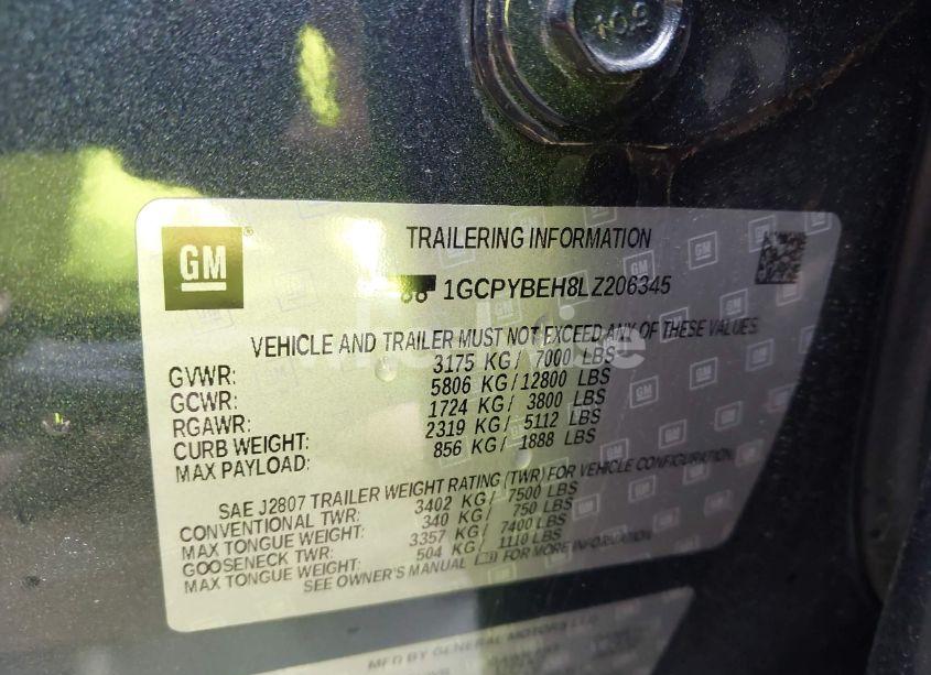 Photo 9 of 2020 Chevrolet Silverado 1500 4WD SHORT BED CUSTOM (VIN 1GCPYBEH8LZ206345)