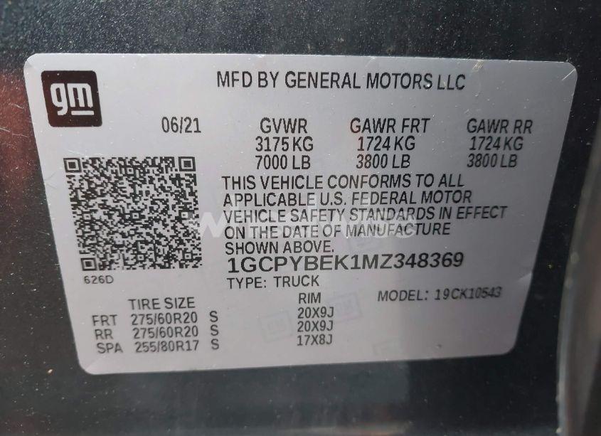 Photo 9 of 2021 Chevrolet Silverado 1500 4WD SHORT BED CUSTOM (VIN 1GCPYBEK1MZ348369)