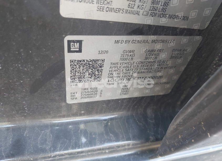 Photo 9 of 2021 Chevrolet Silverado 1500 (VIN 1GCPYBEK3MZ200028)