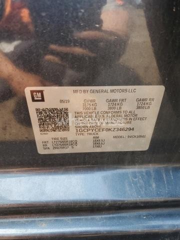 Photo 7 of 2019 CHEVROLET SILVERADO K1500 TRAIL BOSS CUSTOM (VIN 1GCPYCEF0KZ346294)