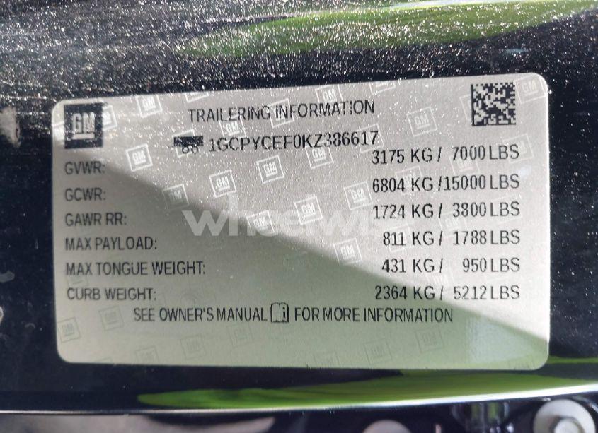 Photo 9 of 2019 Chevrolet Silverado 1500 CUSTOM TRAIL BOSS (VIN 1GCPYCEF0KZ386617)