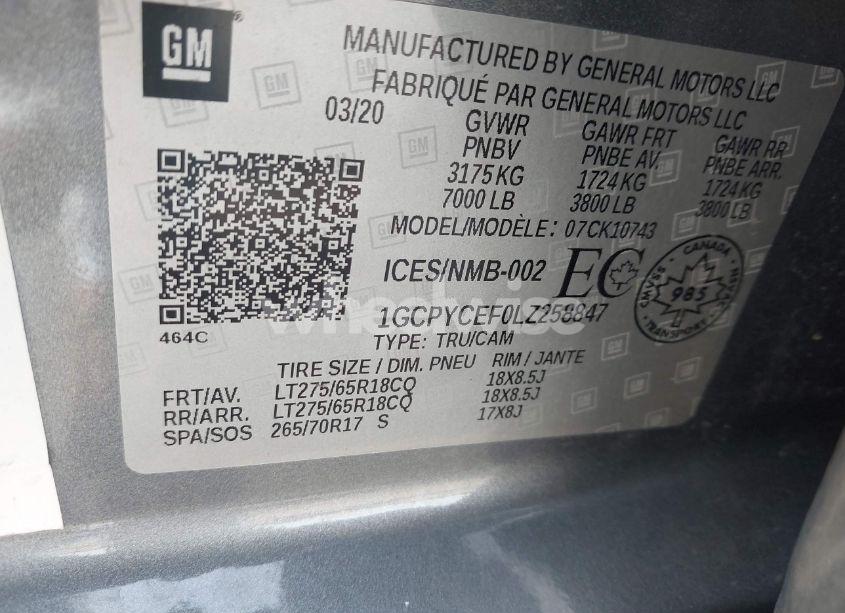 Photo 9 of 2020 Chevrolet Silverado 1500 4WD SHORT BED CUSTOM TRAIL BOSS/4WD STANDARD BED CUSTOM TRAIL BOSS (VIN 1GCPYCEF0LZ258847)