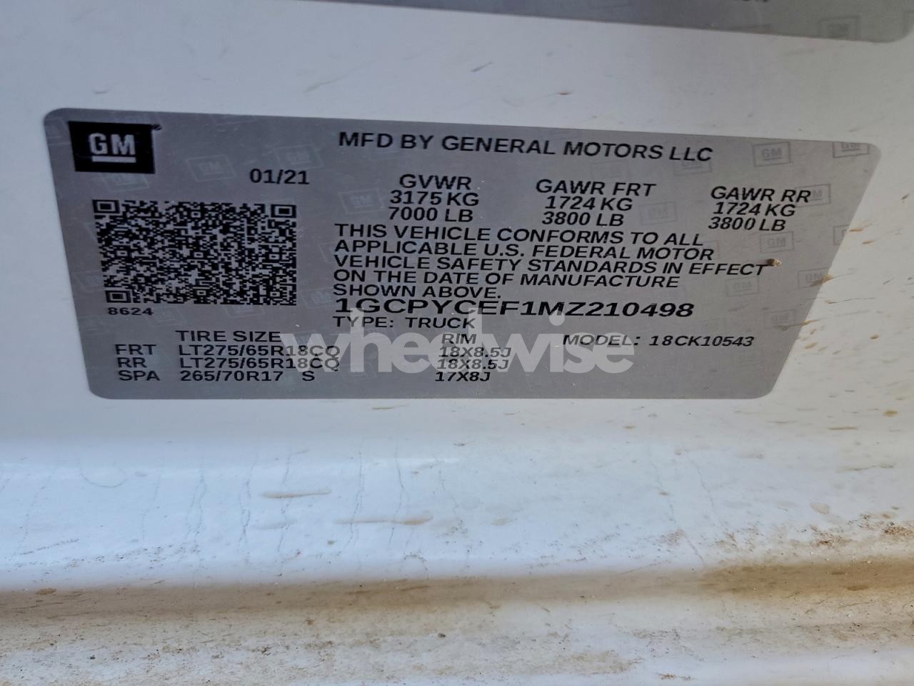 Photo 12 of 2021 CHEVROLET SILVERADO K1500 TRAIL BOSS CUSTOM (VIN 1GCPYCEF1MZ210498)