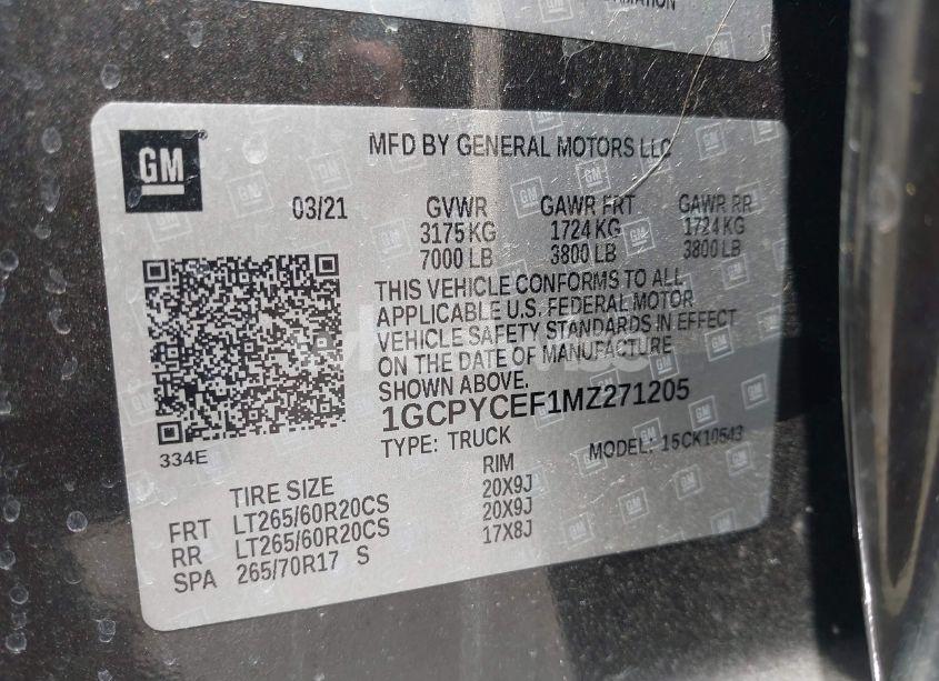 Photo 9 of 2021 Chevrolet Silverado 1500 4WD SHORT BED CUSTOM TRAIL BOSS (VIN 1GCPYCEF1MZ271205)