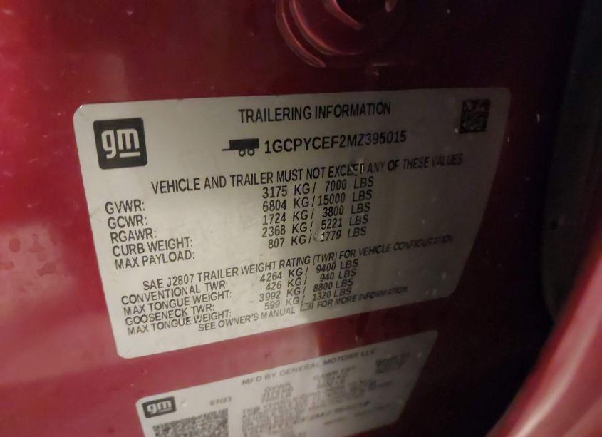 Photo 9 of 2021 Chevrolet Silverado 1500 4WD SHORT BED CUSTOM TRAIL BOSS (VIN 1GCPYCEF2MZ395015)