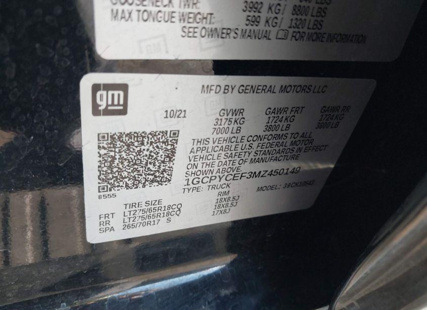 Photo 9 of 2021 Chevrolet Silverado 1500 4WD SHORT BED CUSTOM TRAIL BOSS (VIN 1GCPYCEF3MZ450149)